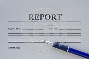 Blank report form