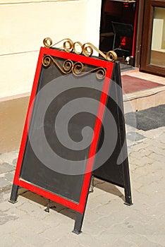 Blank restaurant noticeboard photo