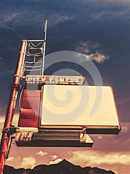 Blank Retro Style Motel Sign