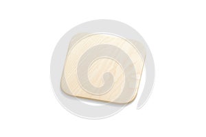 Blank rhomb wood plate mockup, side view