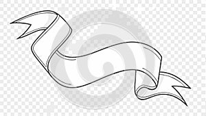 Blank ribbon banner design, decorative scroll and text element. vector design Generative AI