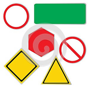 Blank road sign icons