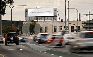 Blank roadside advertising billboard board