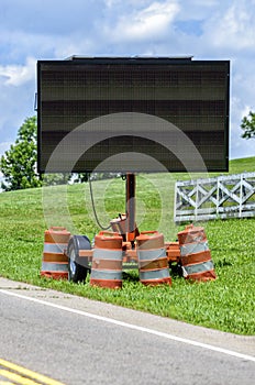Blank Roadside Electronic Traffic Control Sign