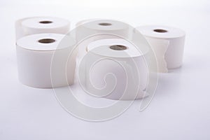 Blank roll paper for calculators and cashiers on white