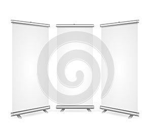 Blank Roll Up Banner 3 Display View Template