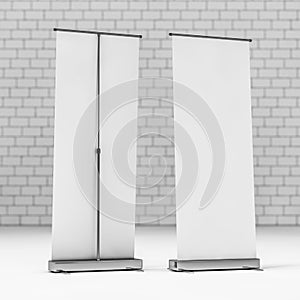 Blank Roll Up Banner. 3D