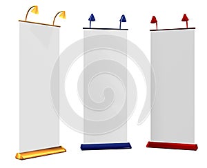 Blank roll up banner display