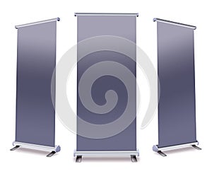 Blank roll up banner display