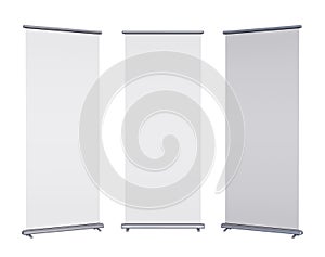 Blank roll-up banner display