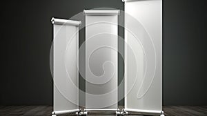 Blank roll up banner display Empty rollup baner design mock up