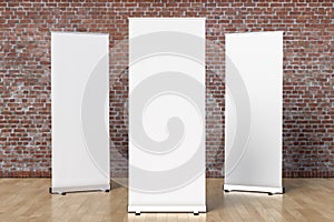 blank roll up banner display stands loft interior