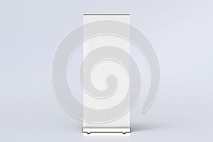 blank roll up banner display stands on white