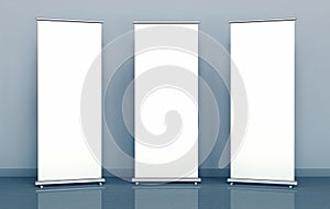 Blank roll-up banners photo