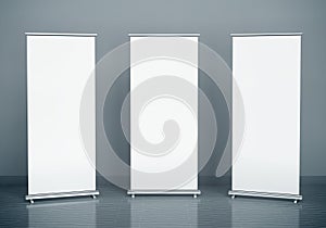 Blank roll-up banners photo