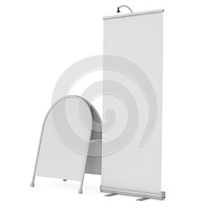 Blank Roll Up Expo Banner Stand Group