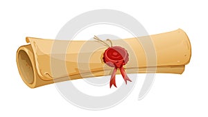 Blank Rolled Parchment Scroll Vector Design Generative AI