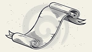 Blank Rolled Scroll, Ancient Parchment for Custom Text or Map, vector design Generative AI
