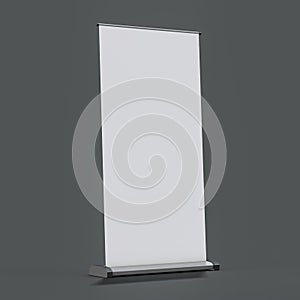 Blank rollup banner display. Template mockup. 3D