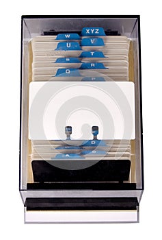 Blank Rolodex Card On Case, Isolated
