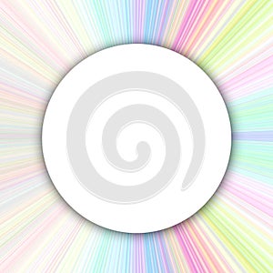 Blank round frame with colorful background in rays photo