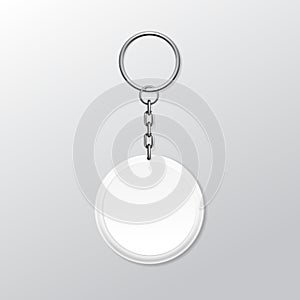Blank Round Keychain with Ring and Chain for Key
