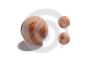 Blank rubber basketball ball mock up, different sides