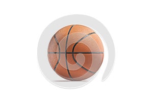 Blank rubber basketball ball mockup, front view