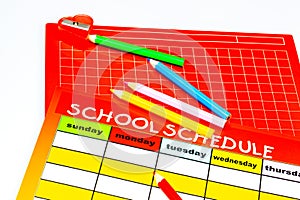 Blank school schedule. Back to school