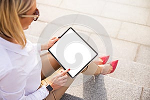 Blank screen of tablet, mockup for your design