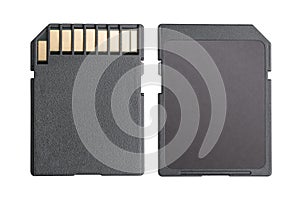 Blank sd memory card isolated with clipping path photo
