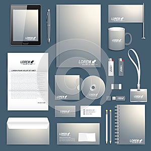 Blank set of vector corporate identity template. Modern business