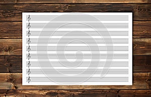 Blank Sheet Music Composition Manuscript Staff