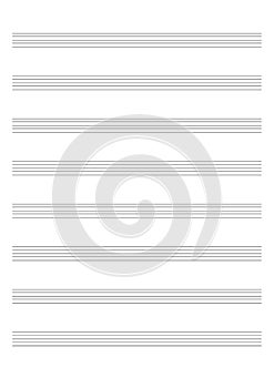 Blank Sheet Music Sheet for the notation of a voice or solo instruments Blank Sheet Music vector