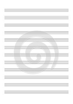 Blank Sheet Music Sheet for the notation of a voice or solo instruments Blank Sheet Music vector