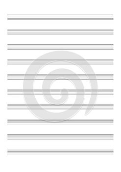 Blank Sheet Music Sheet for the notation of a voice or solo instruments Blank Sheet Music vector