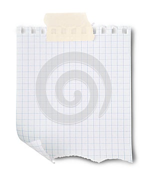 Blank sheet of paper with paperclip on