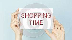 blank sheet of paper with text Time to shop