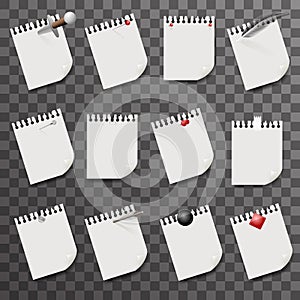 Blank sheets of paper with clips design vector illustration