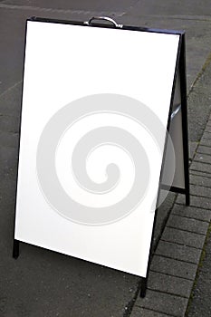 Blank shop sign board in rectangle shape ready for copy text