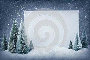 Blank sign with christmas decorations