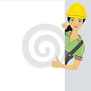 Blank sign - Construction Worker