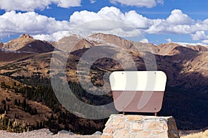 Blank Sign In Front Of Mountains photo