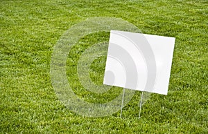 Blank Sign on Lawn