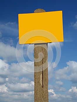 Blank sign post