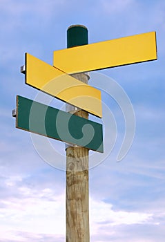 Blank sign post