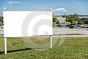 Blank sign in yard