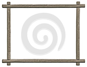 Blank Signboard Frame, Isolated Copy Space, Grey Wooden Texture, Grunge Aged Rustic Weathered Empty Textured Gray Wood Framing