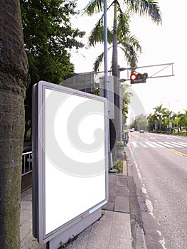 Blank signboard on roadside