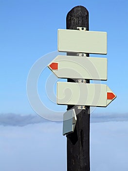 Blank signpost